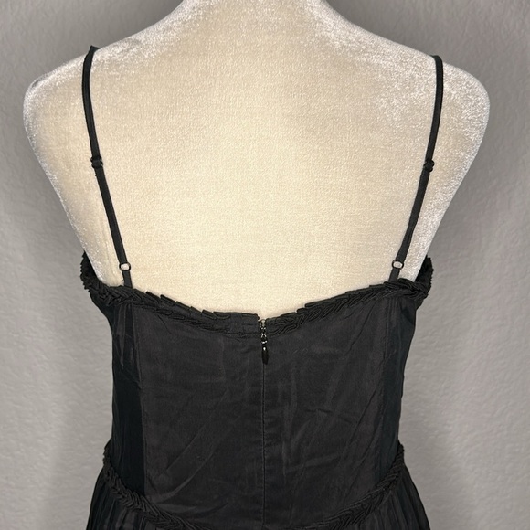 Loft Black Silk Blend Tiered Dress with Straps 8P - Picture 7 of 11